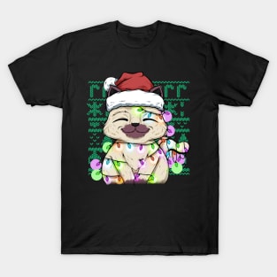 cute cat christmas lights and fun T-Shirt